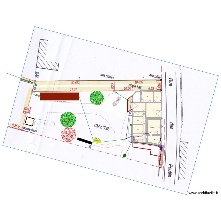 Projet ANC Système Ecoflo. Plan de 20 pièces et 239 m2