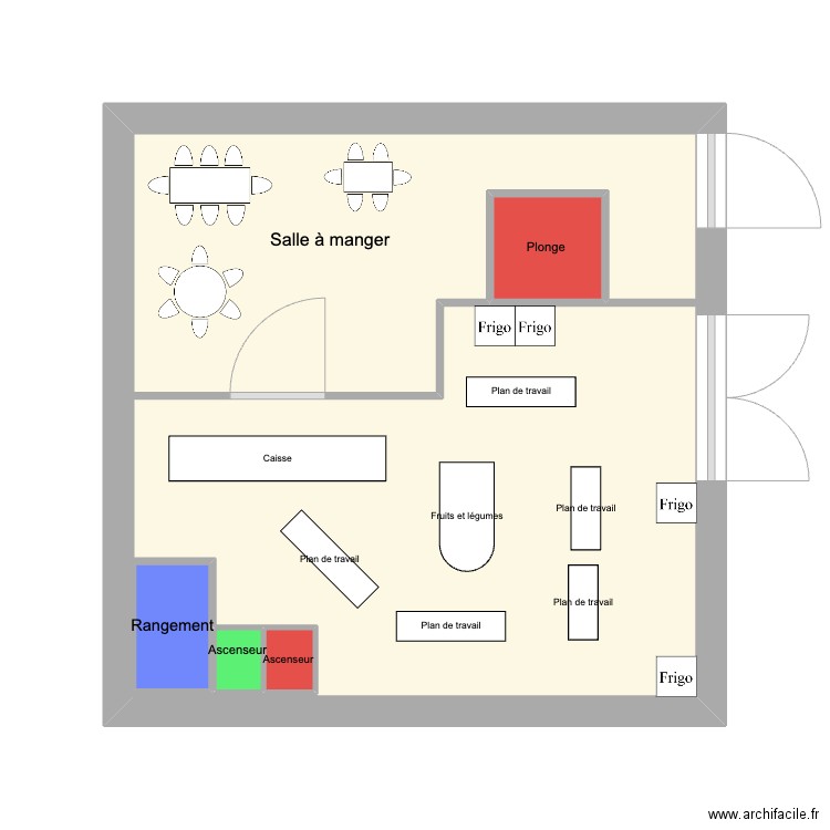 Plan salle à manger. Plan de 5 pièces et 24 m2