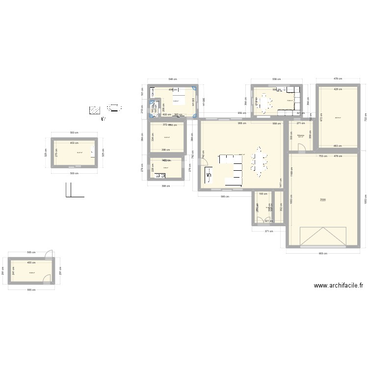 Plan en h. Plan de 12 pièces et 266 m2