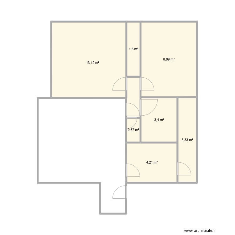 appart seb initial. Plan de 7 pièces et 35 m2