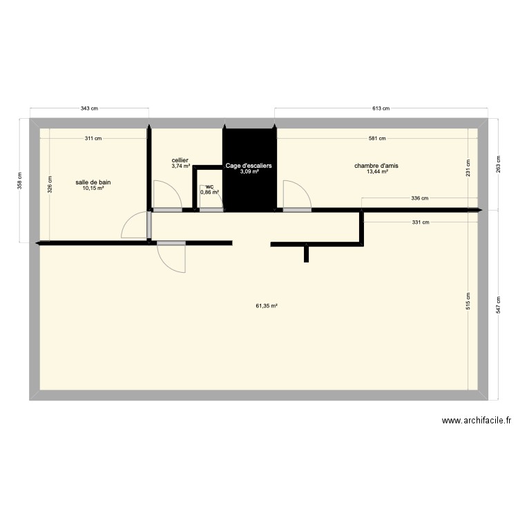 cuiseaux premier étage . Plan de 6 pièces et 93 m2