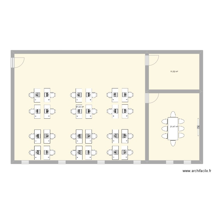 Paris_CPI. Plan de 3 pièces et 120 m2