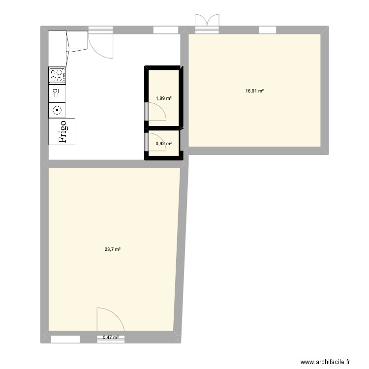 Maison Nesmy. Plan de 5 pièces et 44 m2