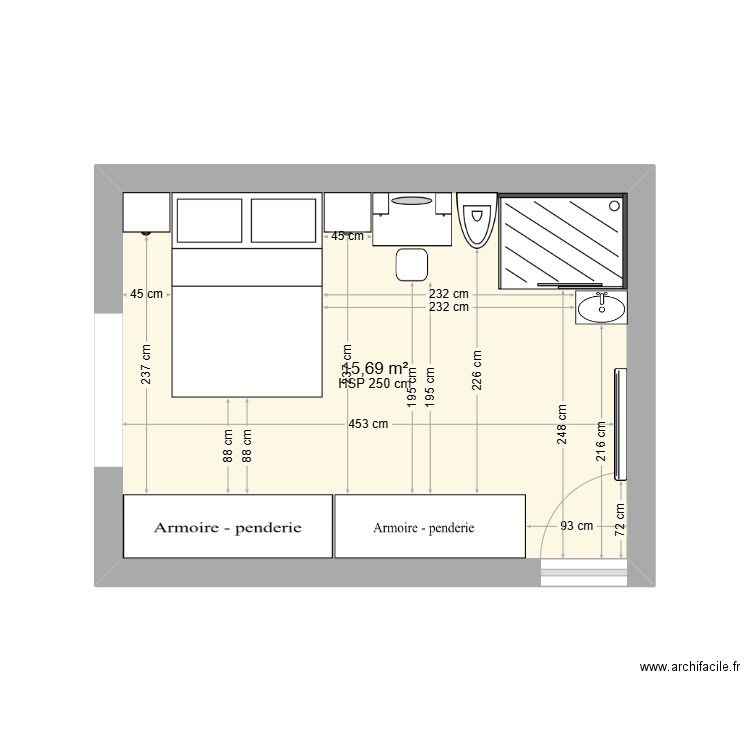 ch 5. Plan de 1 pièce et 16 m2