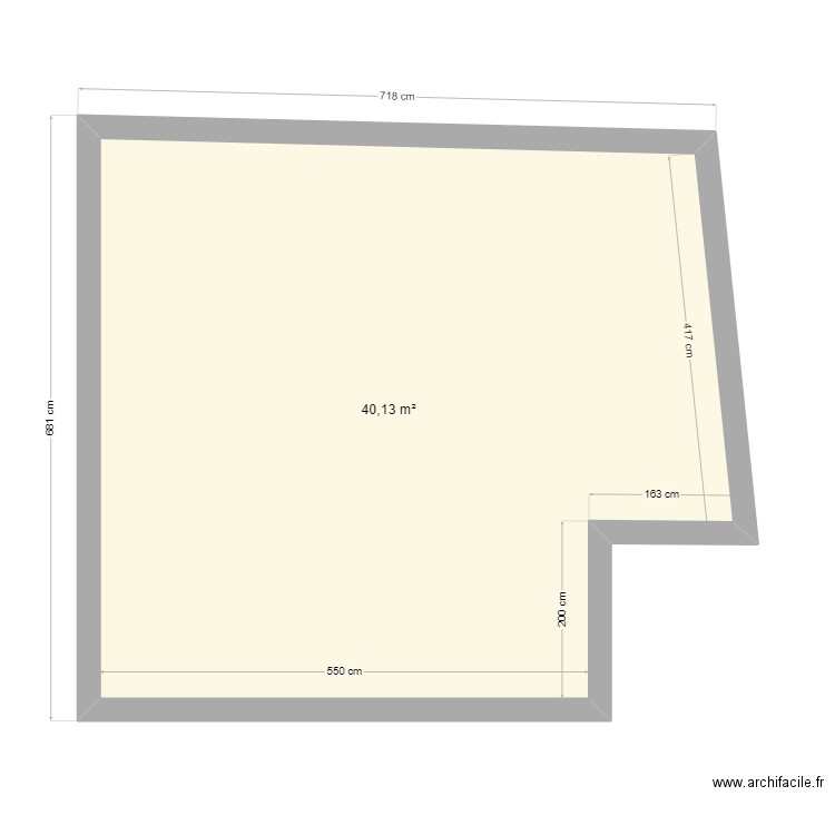 Terasse. Plan de 1 pièce et 40 m2