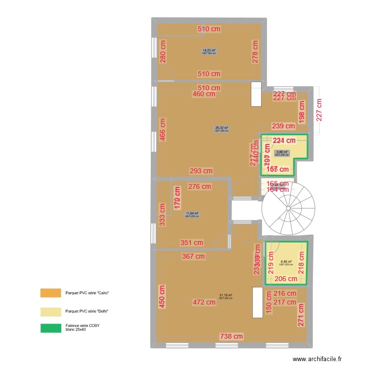 19 TIVOLI N+1 Plan REVETEMENT. Plan de 8 pièces et 100 m2