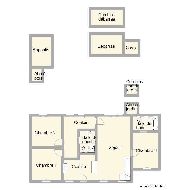 leonardo. Plan de 14 pièces et 132 m2