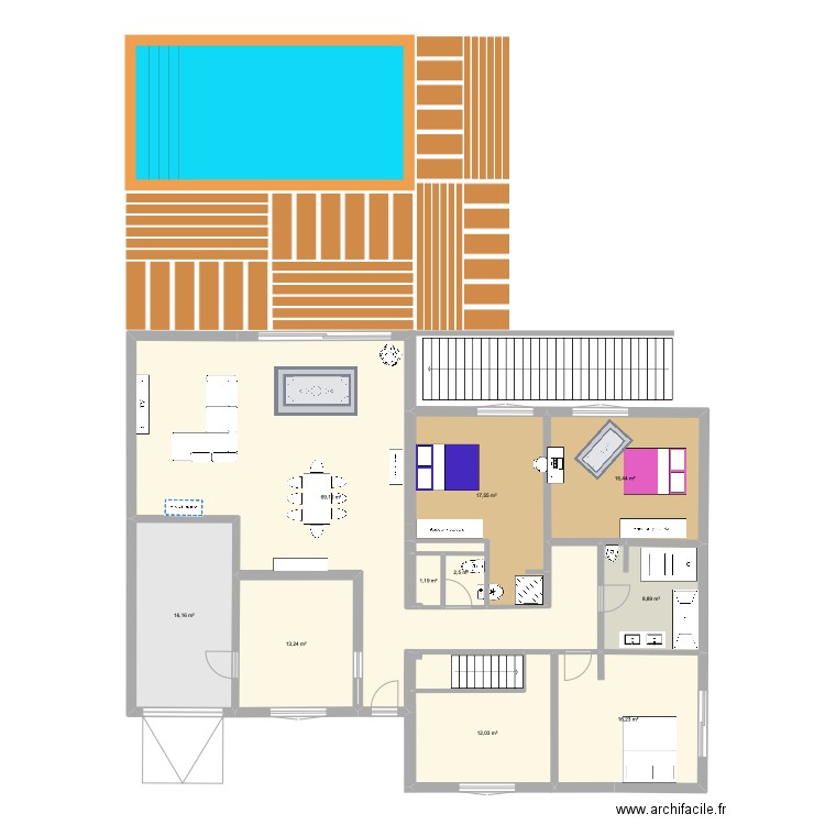 Maison Mérignac. Plan de 10 pièces et 173 m2