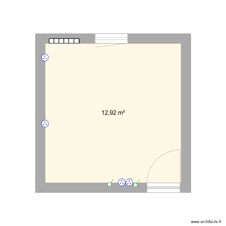 chambre de fanny. Plan de 1 pièce et 13 m2