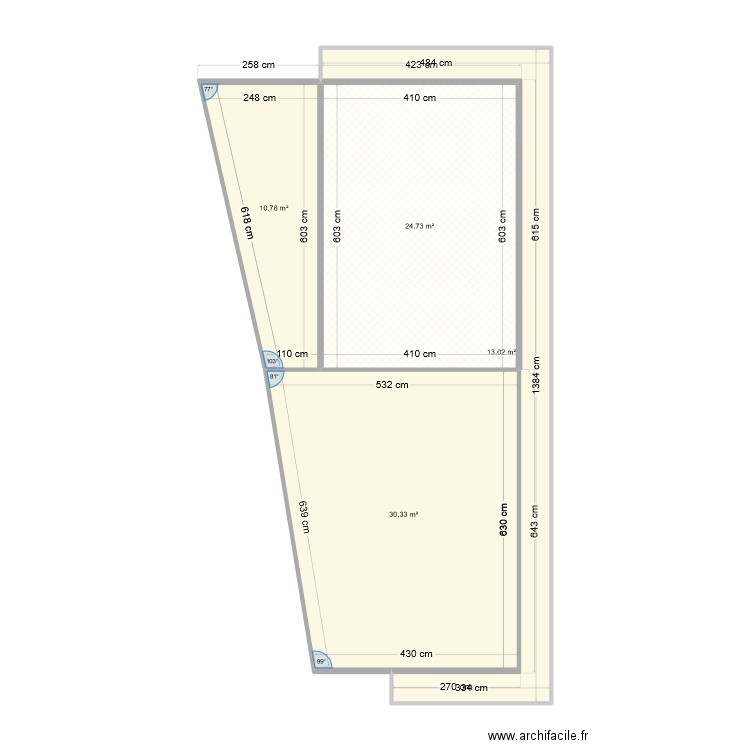 projet 1. Plan de 4 pièces et 79 m2