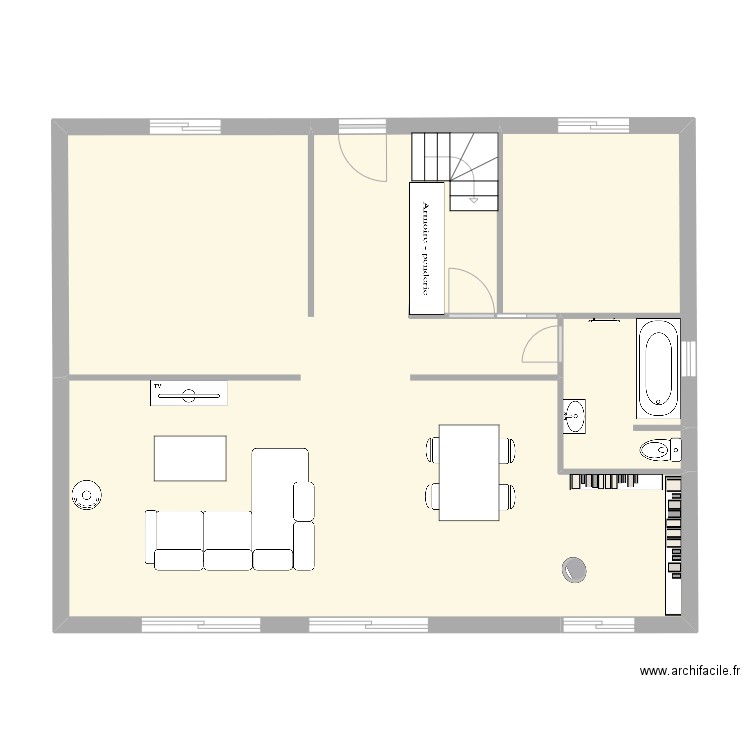 MATHILDE GENDREAU. Plan de 2 pièces et 81 m2