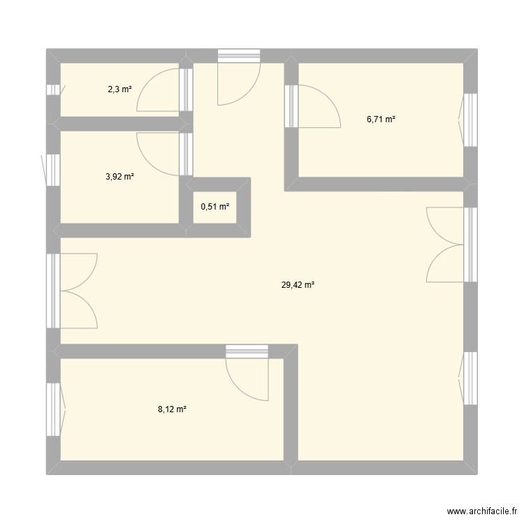 Maison elec. Plan de 6 pièces et 51 m2