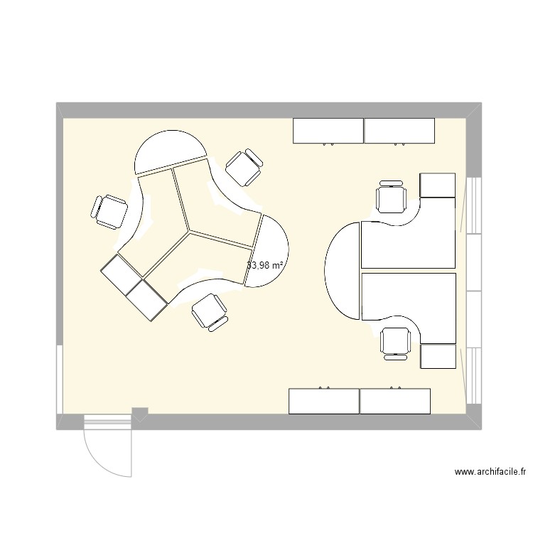 Bureau IP - CCC. Plan de 1 pièce et 34 m2