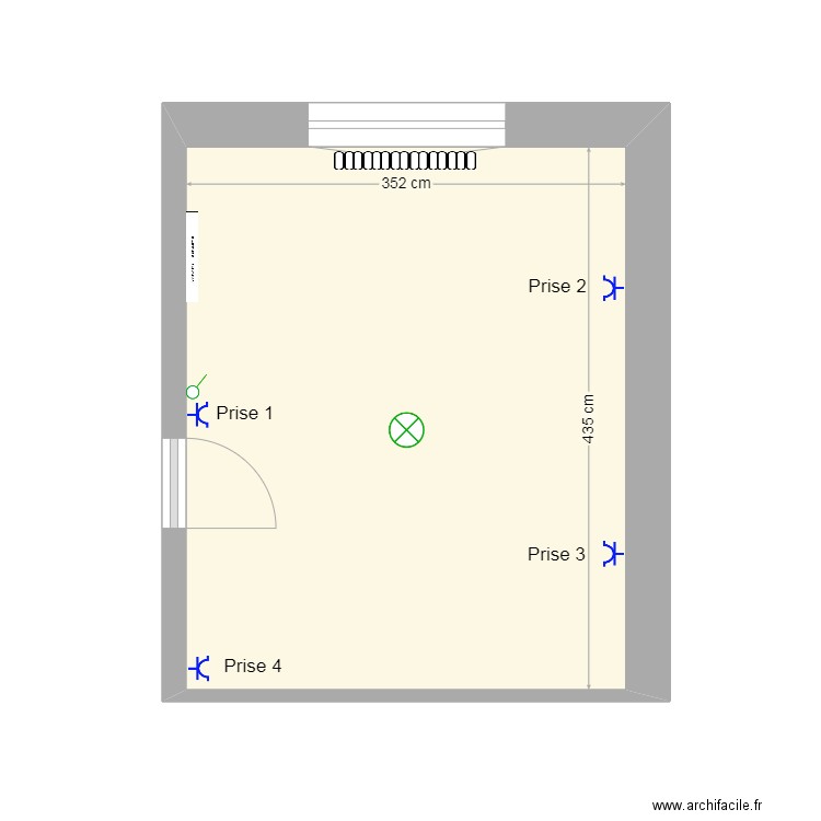 Chambre 1. Plan de 1 pièce et 15 m2