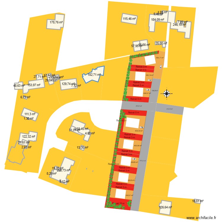 ANGRESSE - TYROSSE - 8 LOTS. Plan de 36 pièces et 2440 m2