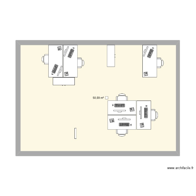 Bureua DPX. Plan de 1 pièce et 51 m2