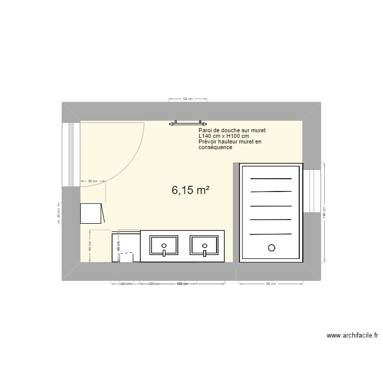 bucheron. Plan de 1 pièce et 6 m2