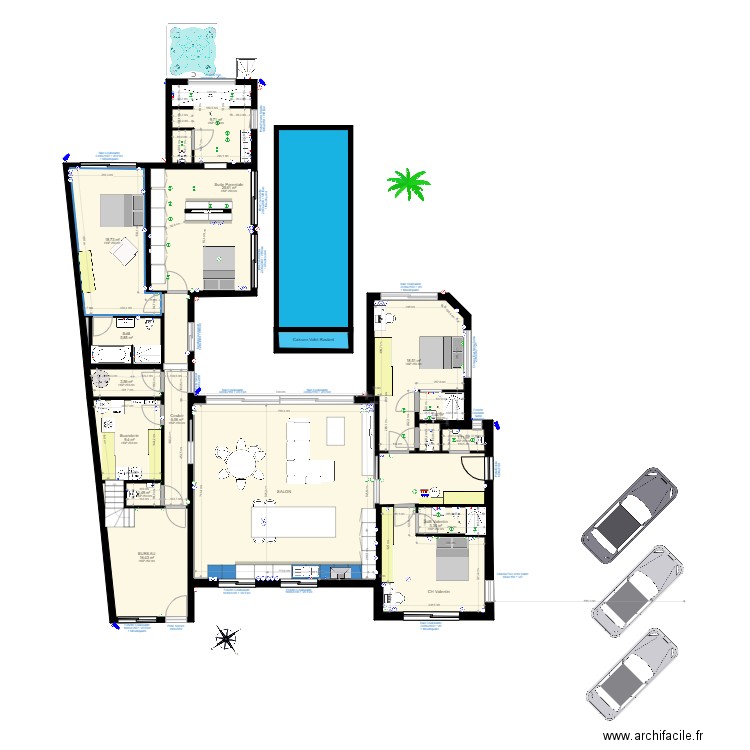 08-08-2024. Plan de 18 pièces et 201 m2