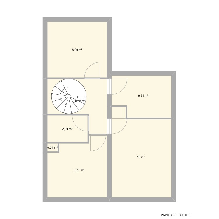 Plan 2ème etg. Plan de 7 pièces et 47 m2