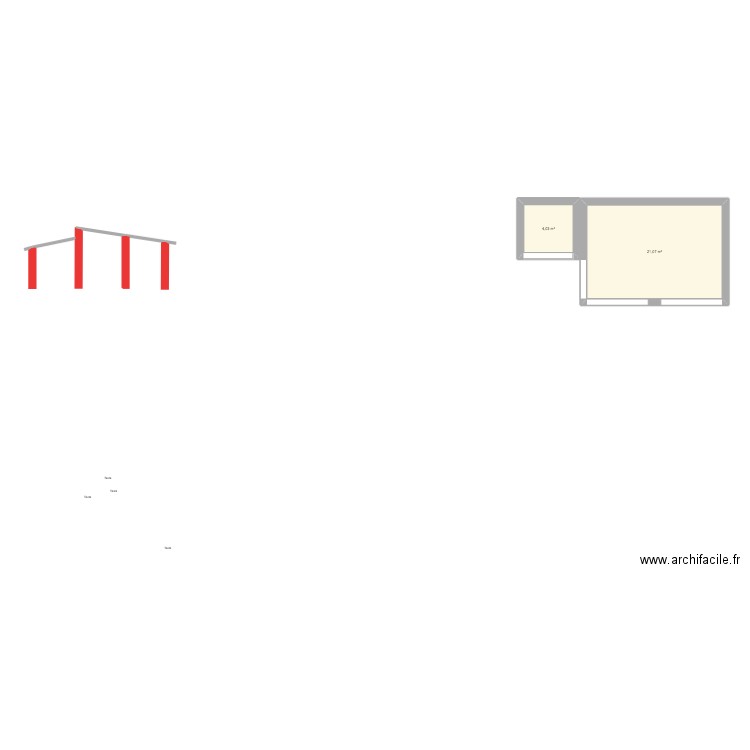 plan carport. Plan de 2 pièces et 25 m2