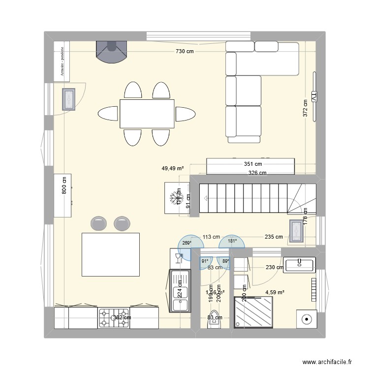 maison glom. Plan de 4 pièces et 111 m2