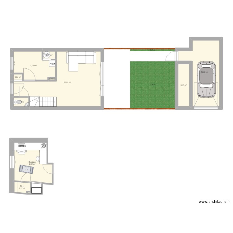Plan Maison Villeparisis. Plan de 11 pièces et 61 m2
