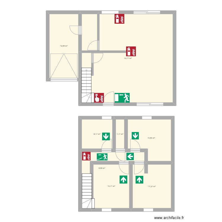 mam. Plan de 8 pièces et 113 m2