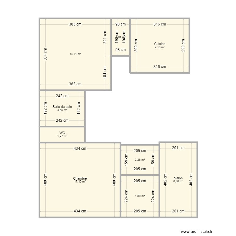 PLAN JULIAN. Plan de 9 pièces et 66 m2