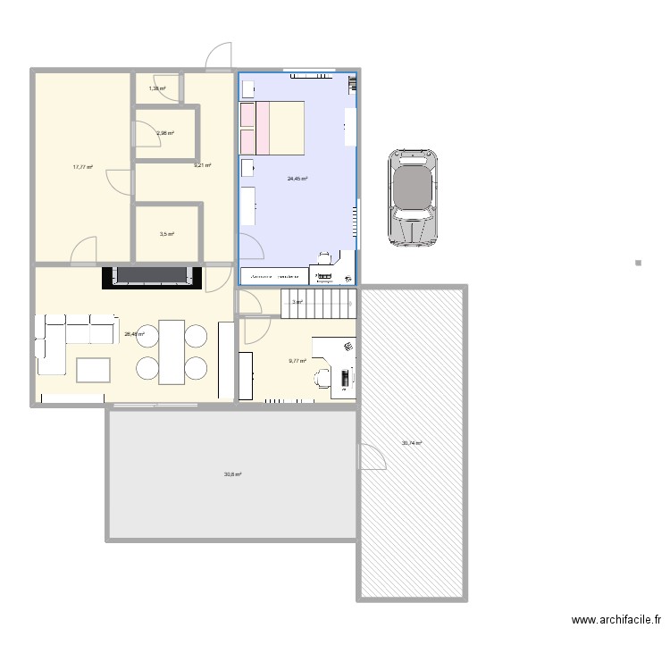 Salon Froidmont. Plan de 11 pièces et 160 m2