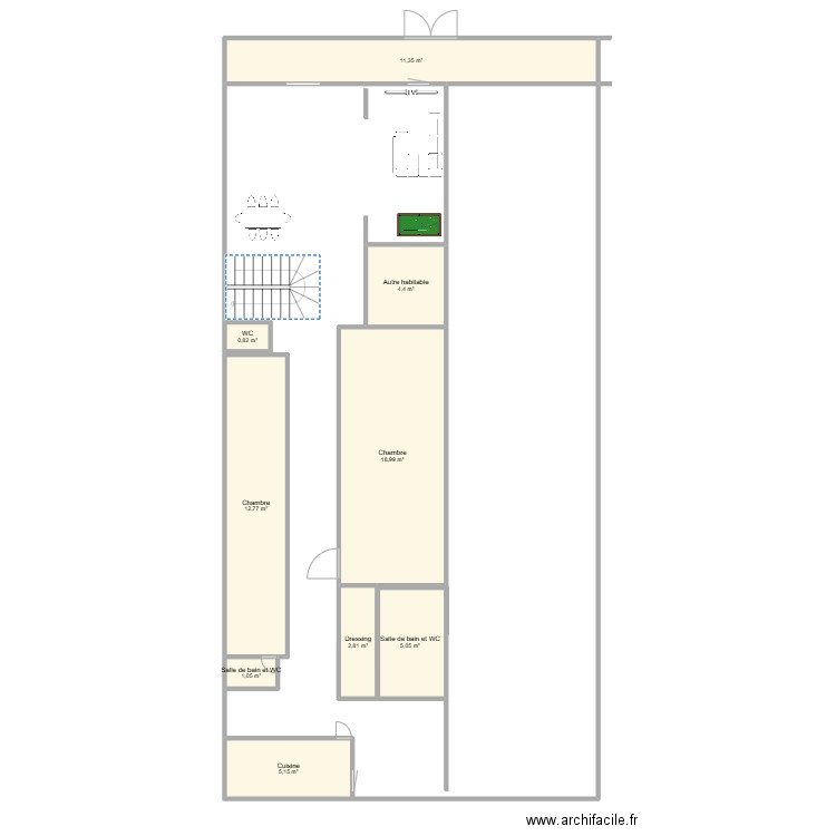 DIENG MASSAMBA. Plan de 9 pièces et 62 m2