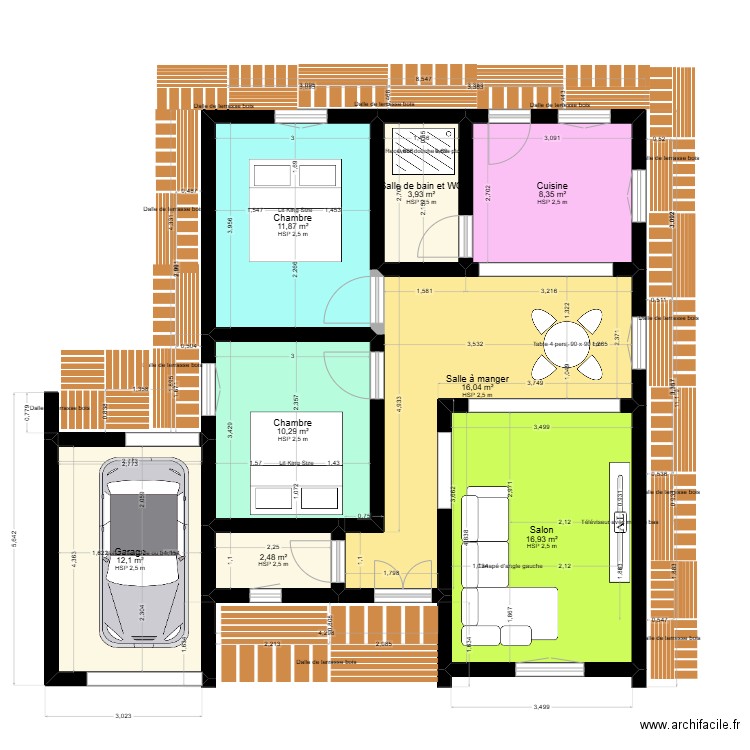 loukaz elke. Plan de 8 pièces et 82 m2