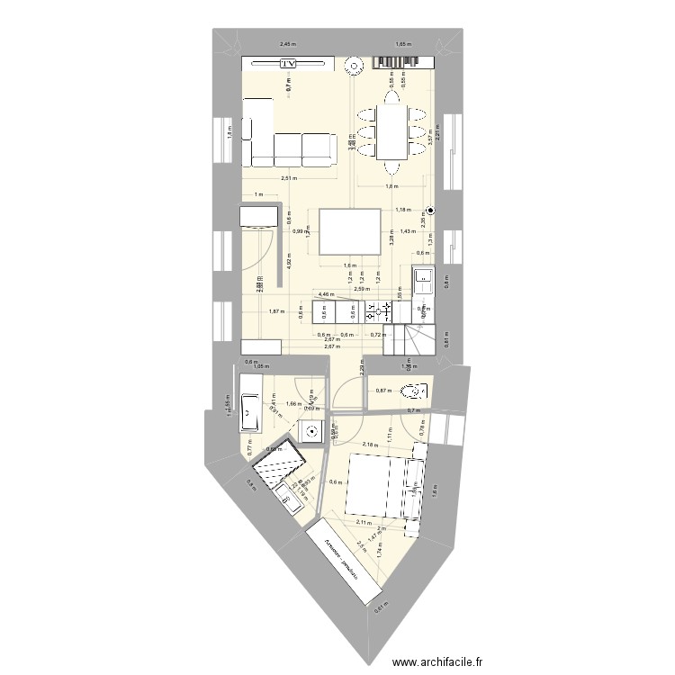 maison finale34. Plan de 9 pièces et 60 m2