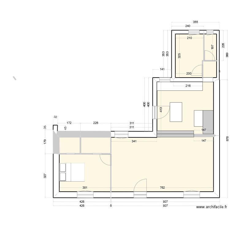 TASDON CHAMBRE 2 NOUVELLES COTES. Plan de 7 pièces et 73 m2