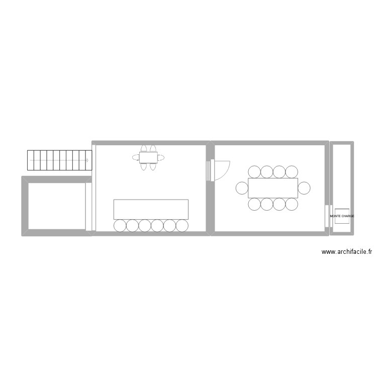 Cave. Plan de 4 pièces et 38 m2