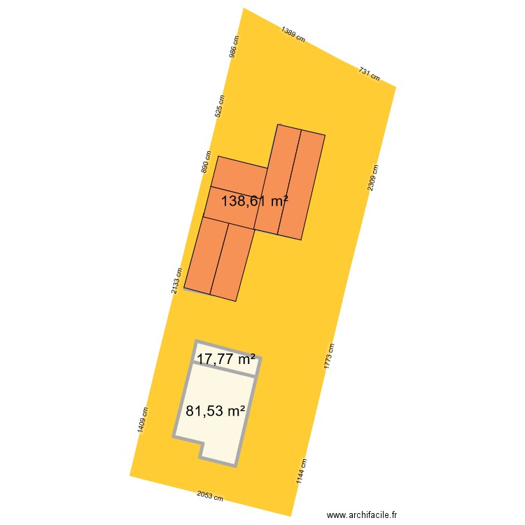 plan 1. Plan de 3 pièces et 238 m2