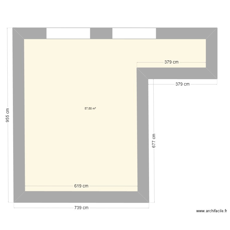 maison R+2 LA. Plan de 1 pièce et 58 m2