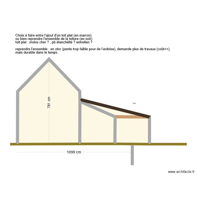 extension Léna coupe. Plan de 4 pièces et 55 m2