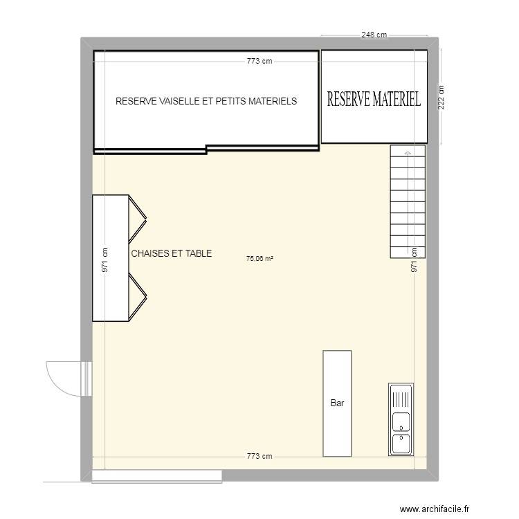 plan garage 3. Plan de 1 pièce et 75 m2