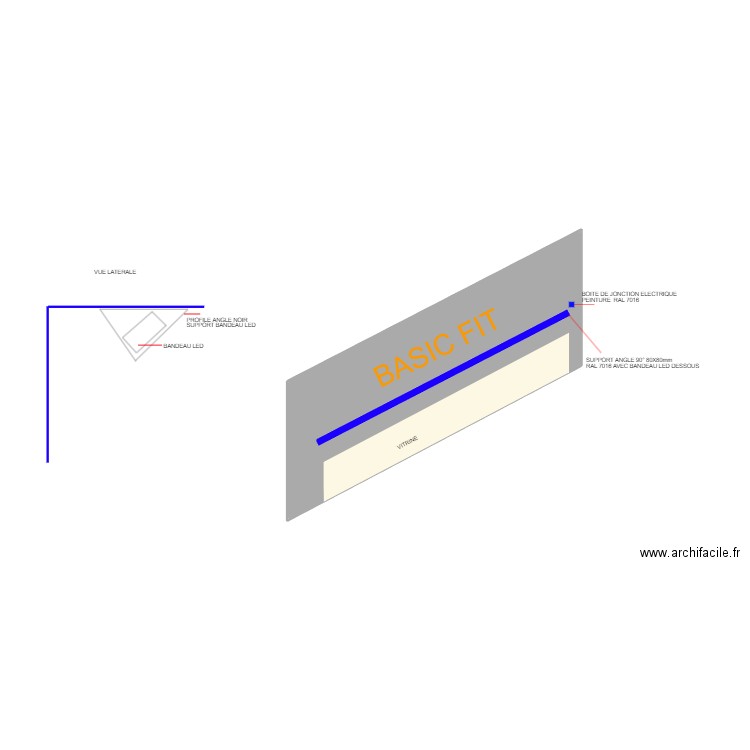 BASIC FIT. Plan de 1 pièce et 17 m2