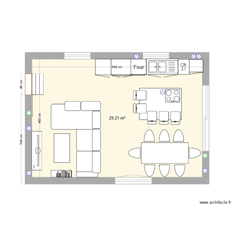 agrandissement. Plan de 1 pièce et 29 m2