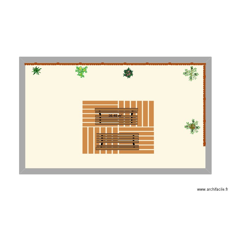 terrasse bergougnan. Plan de 1 pièce et 38 m2