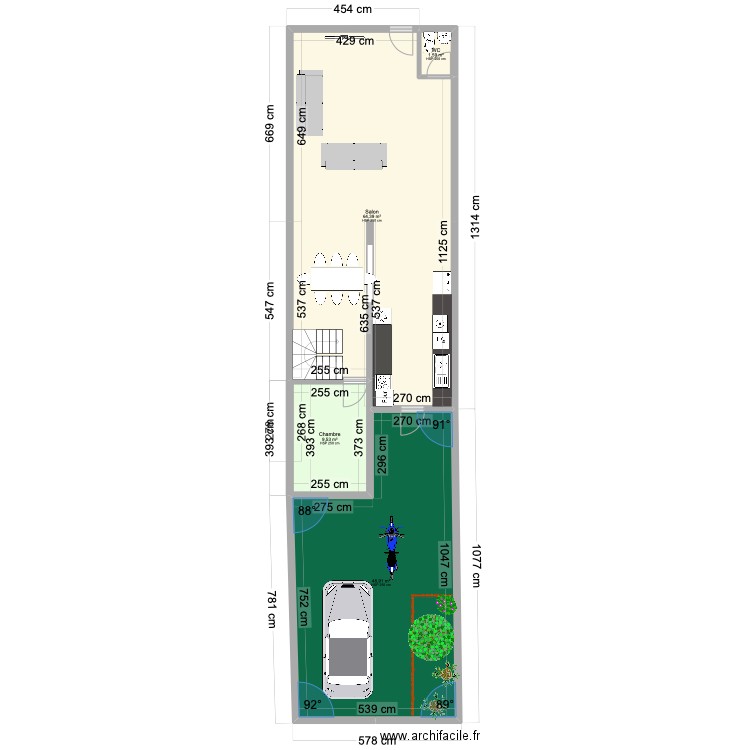 maison extension 35m2. Plan de 4 pièces et 124 m2