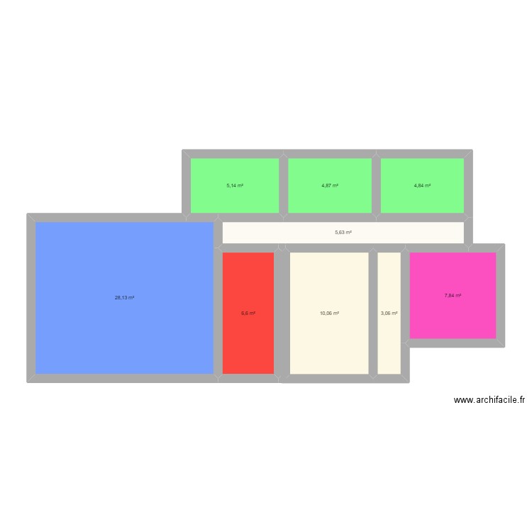 Cabinet Bauvir. Plan de 9 pièces et 76 m2