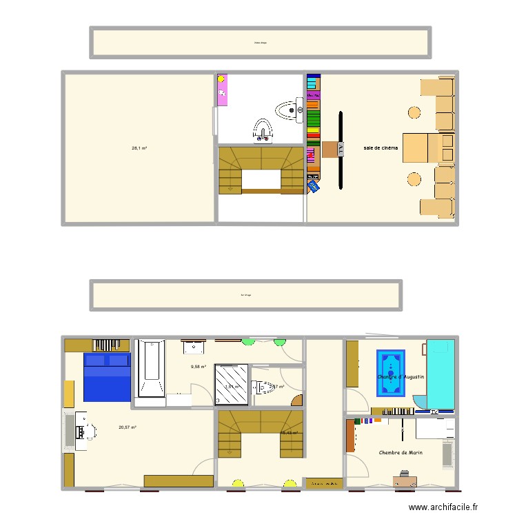 Méson super. Plan de 11 pièces et 146 m2