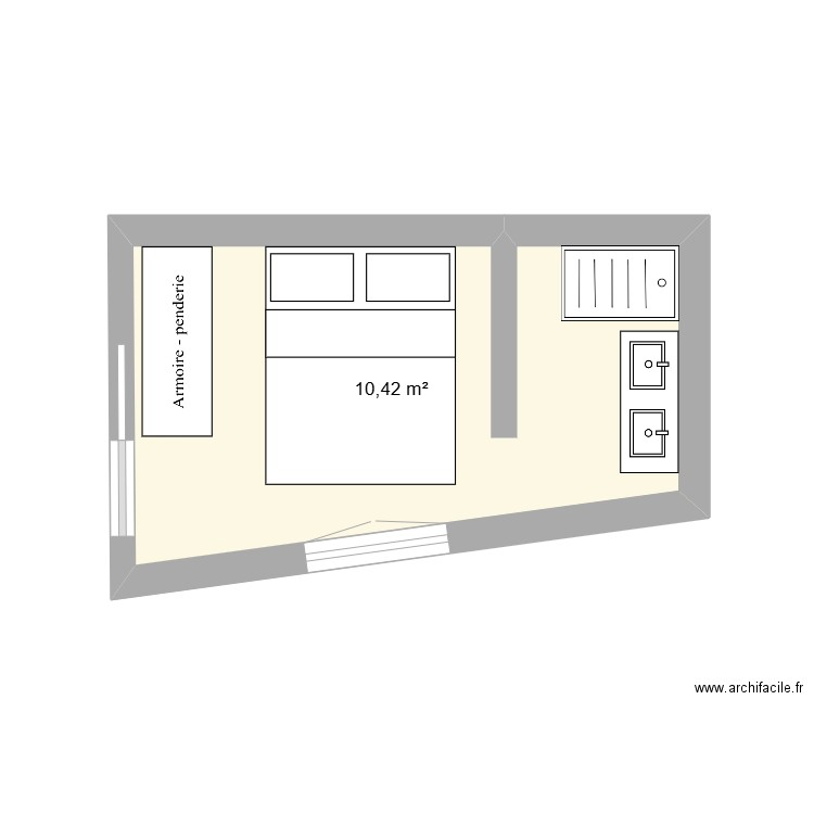 CHAMBRE SUPPLEMENTAIRE. Plan de 1 pièce et 10 m2