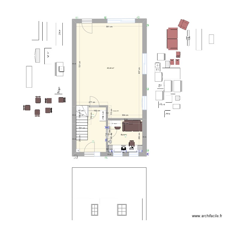 Vierge. Plan de 19 pièces et 164 m2