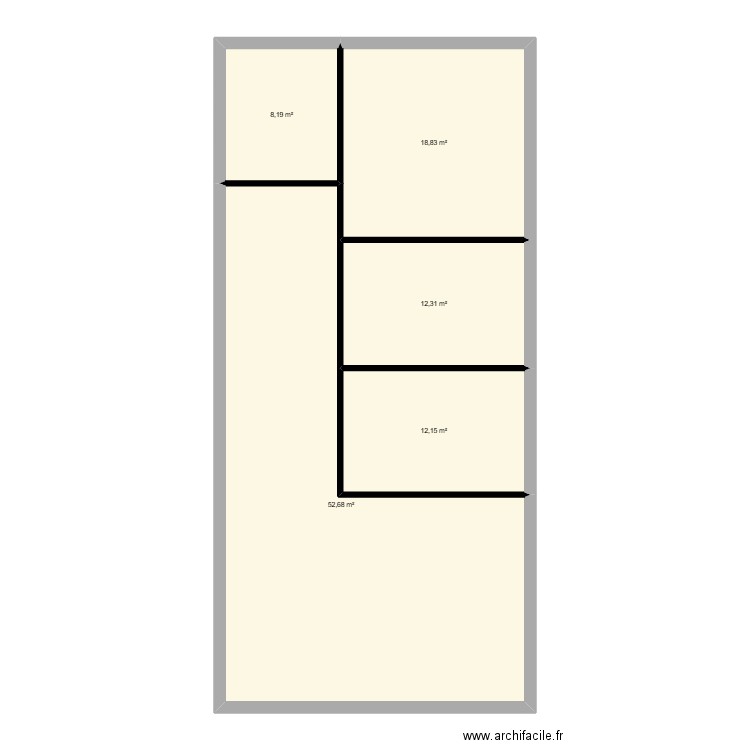 MODEL 1. Plan de 5 pièces et 104 m2