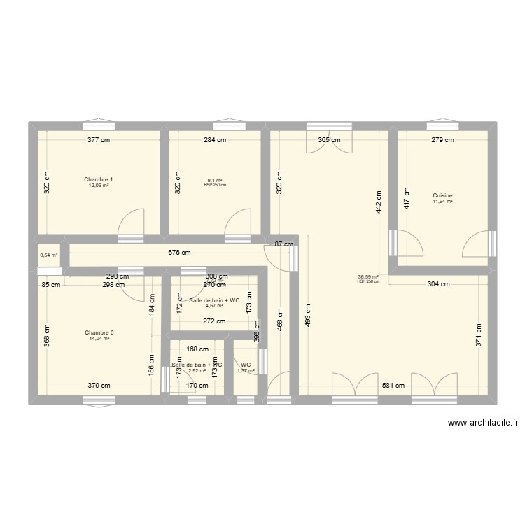 Samba Alphonse 2. Plan de 10 pièces et 101 m2