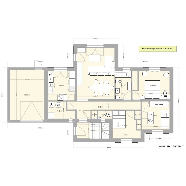 projet 4b 4. Plan de 21 pièces et 159 m2