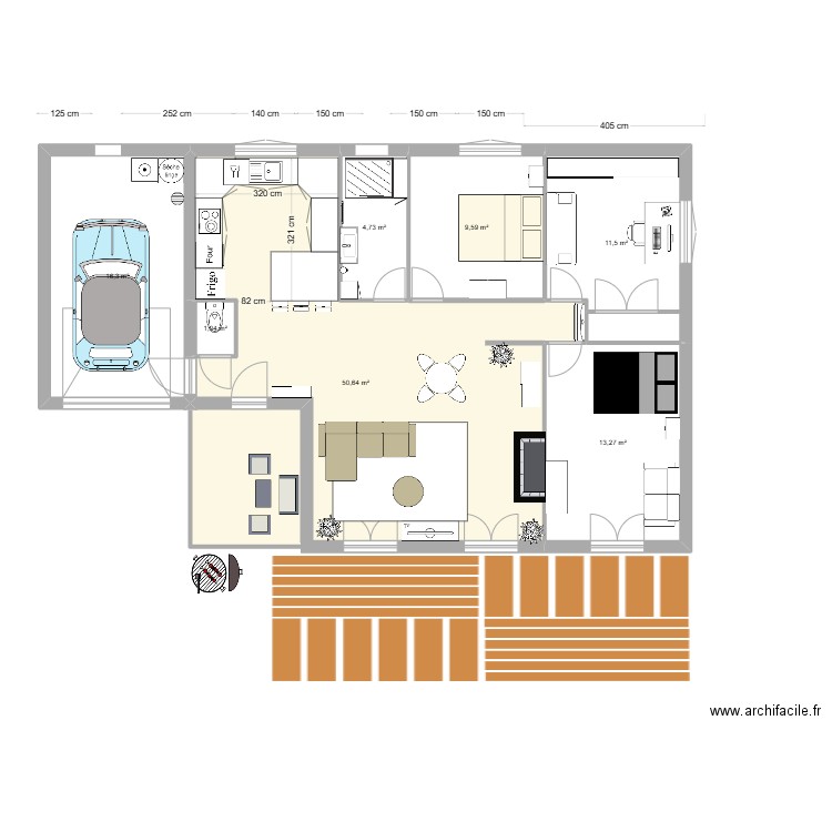 maison sandrine 2. Plan de 7 pièces et 107 m2